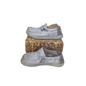 Hey Dude Youth Gray Tornado Slip On Shoes Size 5